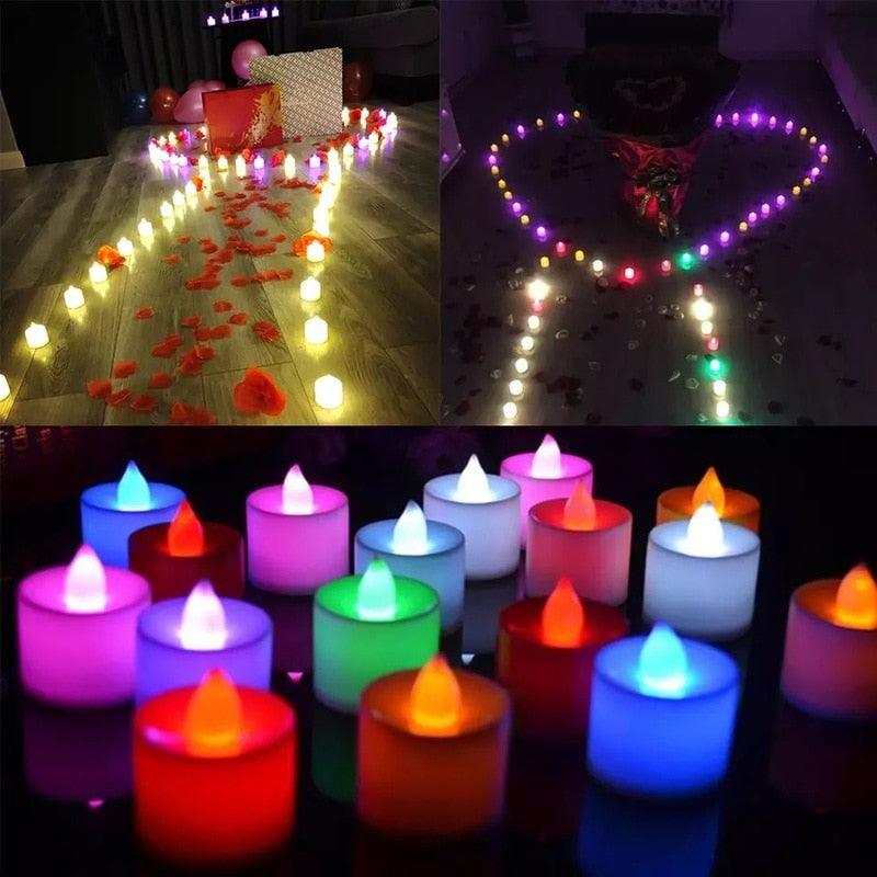 Color Glow Flameless LED Tea Lights (12-Pack)