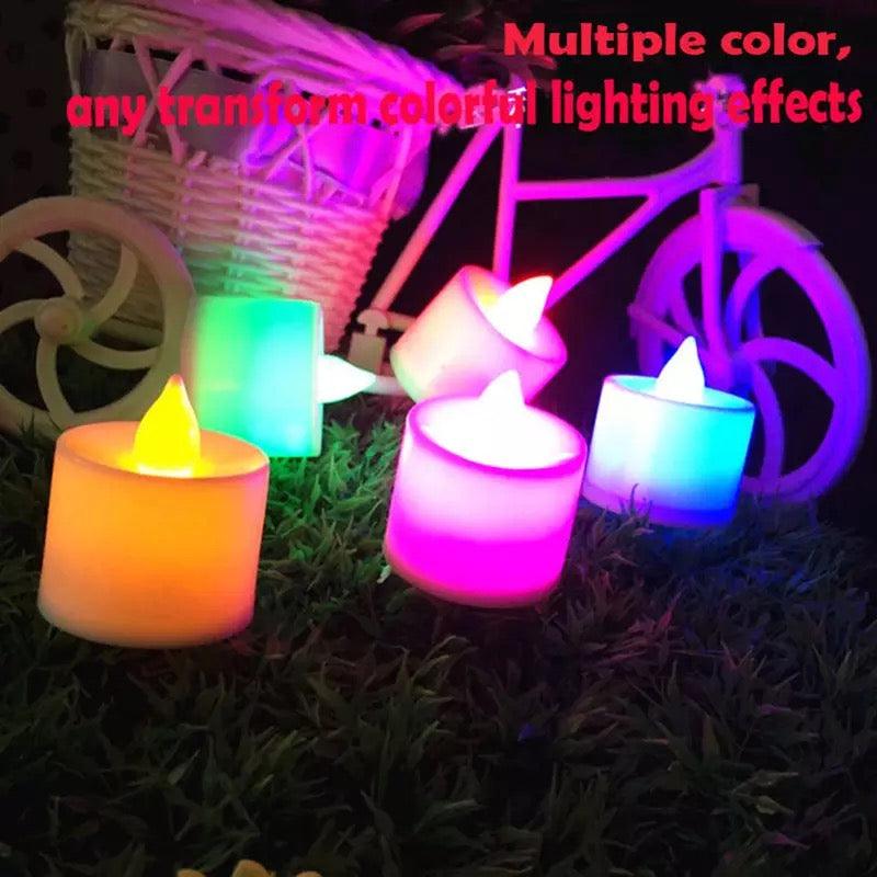 Color Glow Flameless LED Tea Lights (12-Pack)