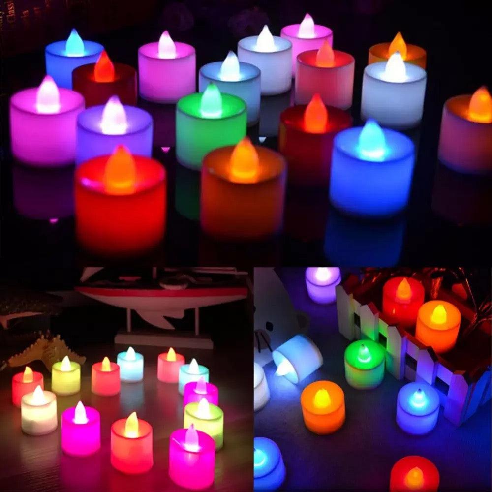 Color Glow Flameless LED Tea Lights (12-Pack)