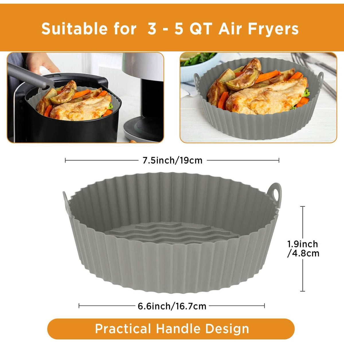Reusable Silicone Air Fryer Liners (2-Pack)