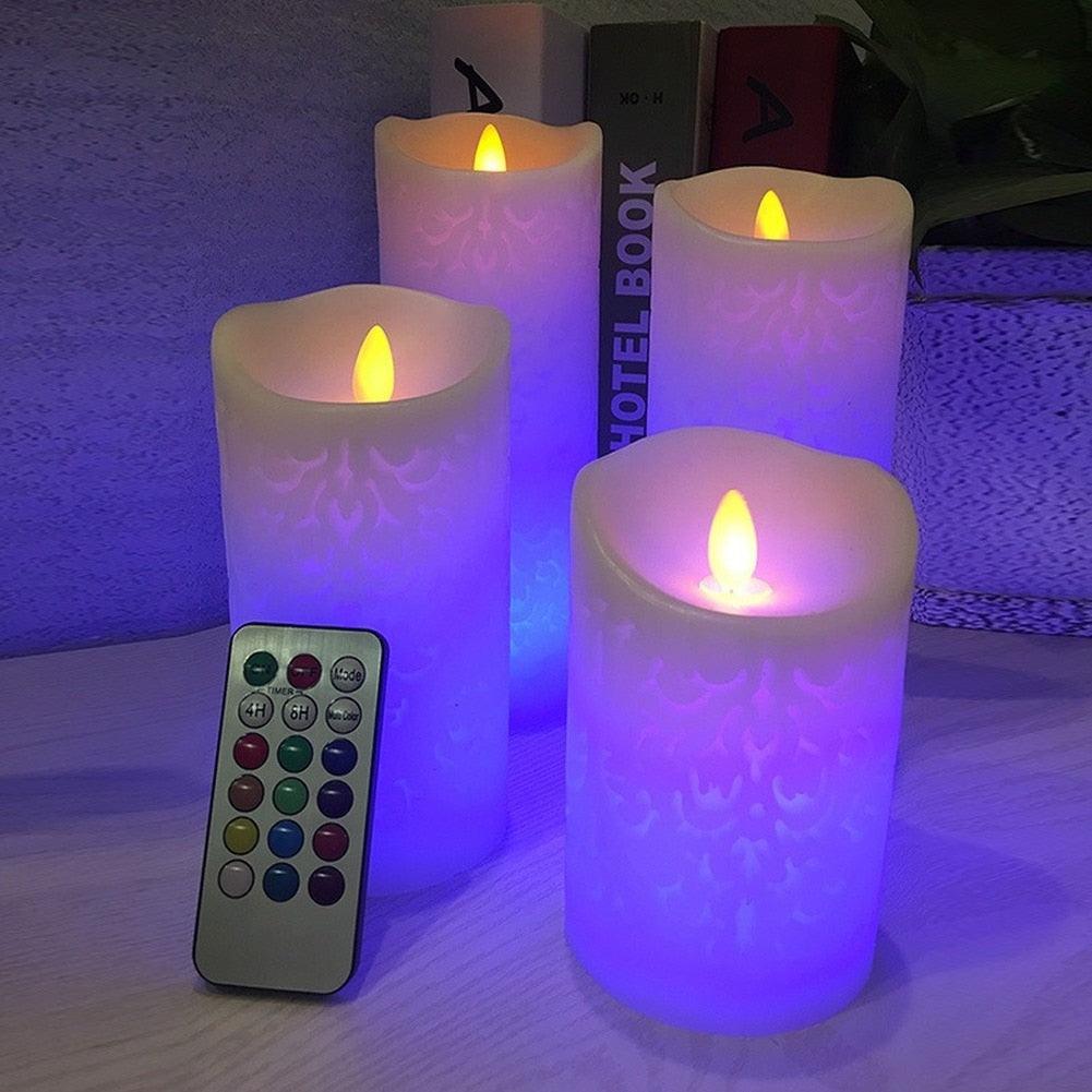 Dancing Flame LED Pillar Candle with Remote