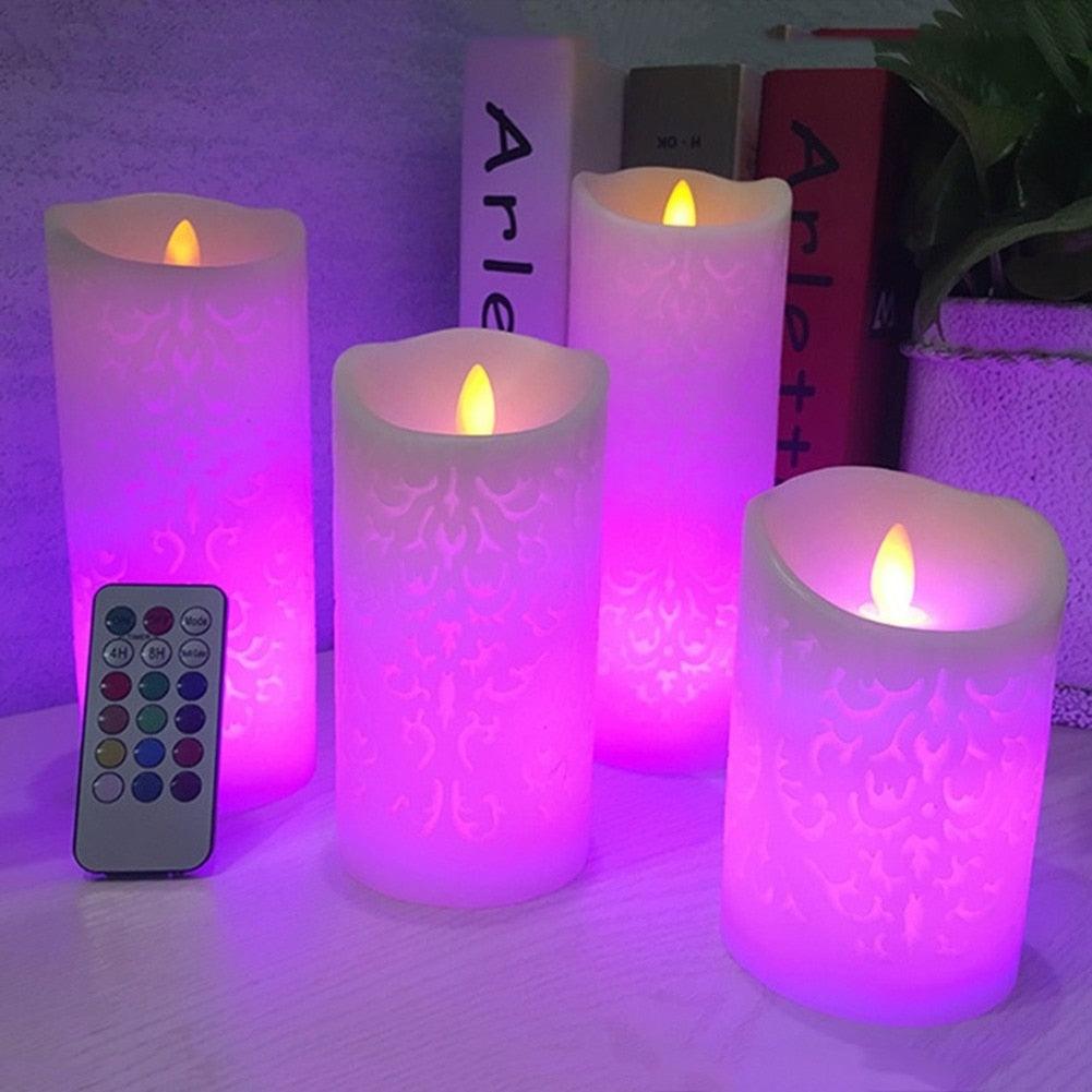 Dancing Flame LED Pillar Candle with Remote