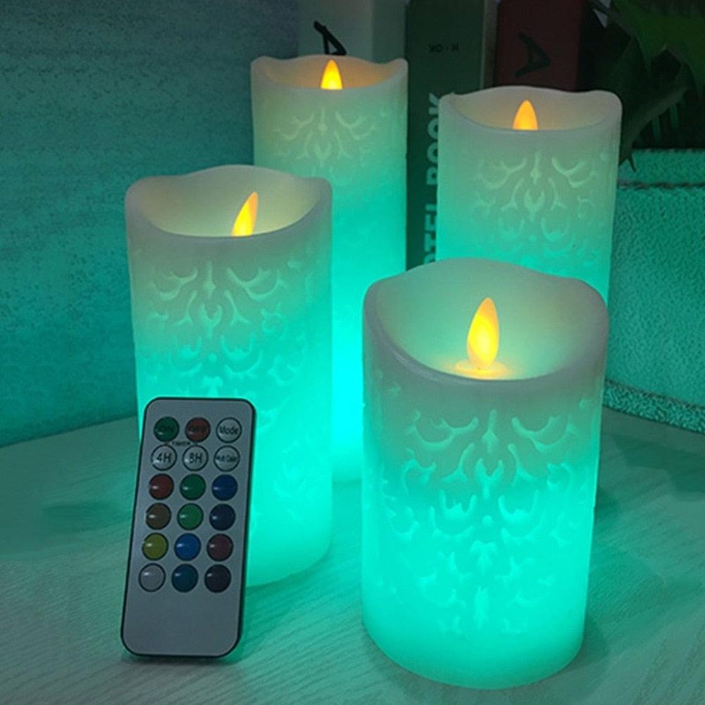 Dancing Flame LED Pillar Candle with Remote