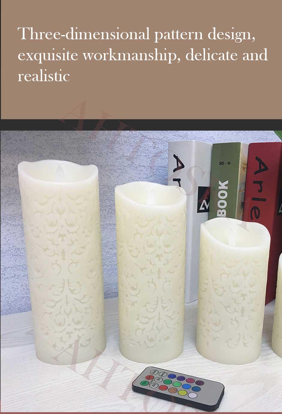 Dancing Flame LED Pillar Candle with Remote