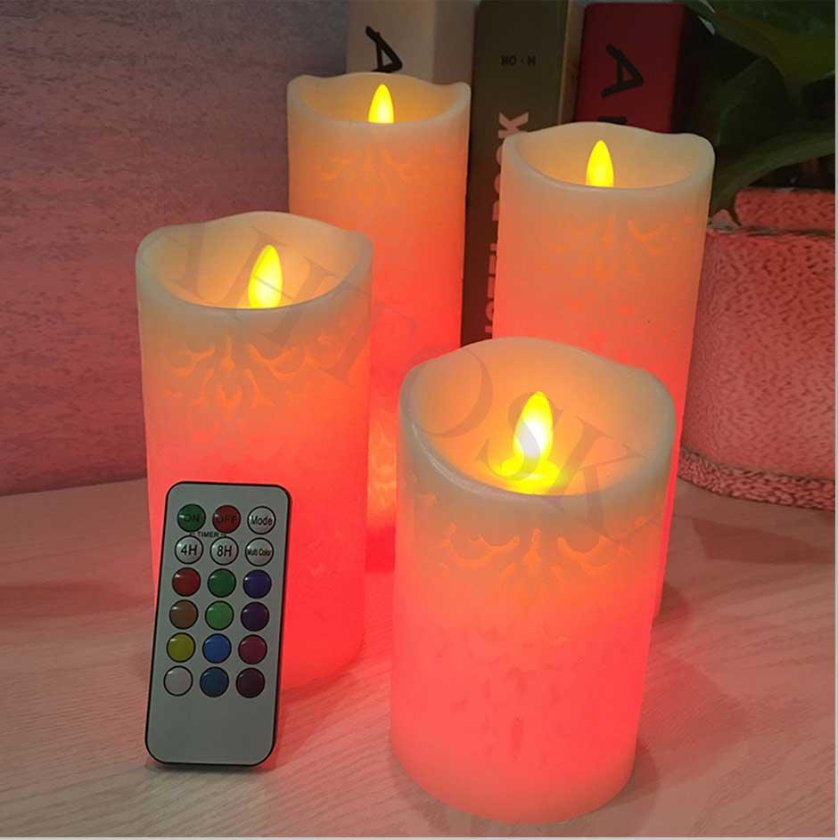 Dancing Flame LED Pillar Candle with Remote
