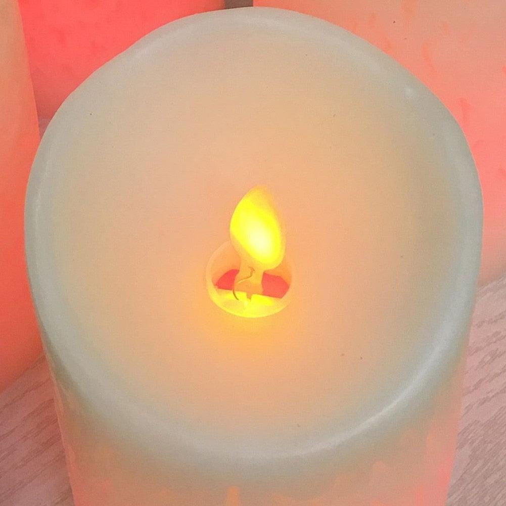 Dancing Flame LED Pillar Candle with Remote